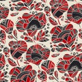 Modern folk floral seamless pattern for background