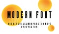 Modern font alphabet. Creative logo with typeface letters. Futuristic fonts, bright rounded shapes. Vector illustration