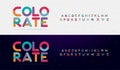 Modern font creative rounded alphabet color fonts. Typography urban round bold with colors dot exposure. vector illustration Royalty Free Stock Photo