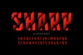Modern font design with sliced effect