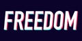 Modern font typed one word freedom vector