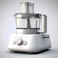 Modern Food Processor 3d Model In White With Brushed Aluminum Accents Royalty Free Stock Photo