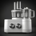 Modern Food Processor In White With Brushed Aluminum Accents Royalty Free Stock Photo