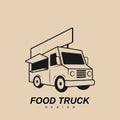 Modern food truck vehicle for fast food  illustration design Royalty Free Stock Photo