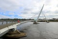 Modern foot bridge spanning river