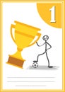 Modern footbal certificate with place for your content, for kids first place