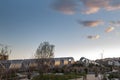 Modern footbridge over the Manzanares river in Madrid