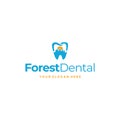 modern Forest Dental dentist dental logo design