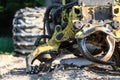 Modern forest machine in the forest Royalty Free Stock Photo