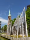 Modern fountain in Dusseldorf, Germany Royalty Free Stock Photo