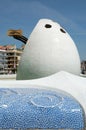 Modern fountain in Peniscola, Castellon - Spain Royalty Free Stock Photo