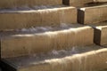 Modern fountain with waterfall. Royalty Free Stock Photo