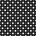 Modern four dot and big dot seamless pattern isolated on black background