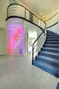 Modern foyer with glass block wall trim Royalty Free Stock Photo