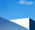 Modern fragment on a construction building, against blue sky Royalty Free Stock Photo