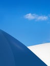 Modern fragment on a construction building, against blue sky Royalty Free Stock Photo