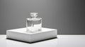 Modern Fragrance Presentation: Glass Bottle Mockup Featuring Steel Sprayer Royalty Free Stock Photo