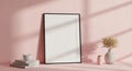 Modern Frame Mockup on Pink Background Royalty Free Stock Photo