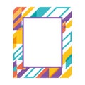 Modern frame multicolored and striped vector design