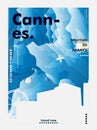 France Cannes skyline city gradient vector poster