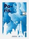France Paris Skyline City Gradient Vector Poster