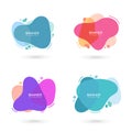 Modern free form abstract vector banners. Flat design of different colors with text space.
