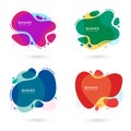 Modern free form abstract vector banners. Flat design of different colors with text space.