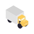 Modern freight truck isometric icon