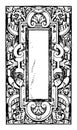 Modern French Architectural Frame has an oblong shape in the middle, vintage engraving