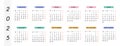 Modern 2025 French calendar with a minimalist horizontal layout. Color-coded months with a clean design for organization