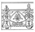 Modern French Cresting Border is found in Cour de Cassation in Paris, vintage engraving