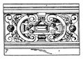 Modern French Parapet, roof surface, vintage engraving