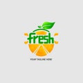 Modern fresh orange logo illustration. Fresh orange slice logo designs.