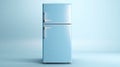 modern fridge isolated on light background