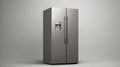 modern fridge isolated on light background