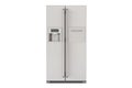 Modern fridge with side-by-side door system, 3D rendering Royalty Free Stock Photo