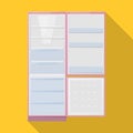 Modern fridge vector icon.Flat vector icon isolated on white background modern fridge. Royalty Free Stock Photo
