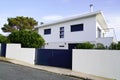 Modern front of house and garage gate garden entrance Royalty Free Stock Photo