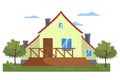 Modern front of house vector illustration