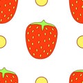 Modern fruits seamless pattern, great design for any purposes. Vector fashion background. Royalty Free Stock Photo