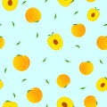 Modern fruits seamless pattern, great design for any purposes. Vector fashion background. Royalty Free Stock Photo