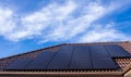 Modern full black solar panels on the roof of a private house