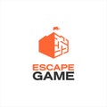 Modern Fun Castle Escape Game Logo Design Template Royalty Free Stock Photo