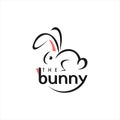 Modern Fun Rabbit Logo Design Template Idea Royalty Free Stock Photo