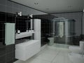 Modern functional bathroom. Royalty Free Stock Photo