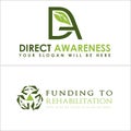 Modern funding rehabilitation nature initial text logo