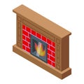 Modern furnace icon isometric vector. House fire Royalty Free Stock Photo