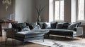 Modern furniture in luxurious loft interior in eclectic . Ai Generative