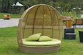 Modern furniture rattan wicker sofa outdoor Royalty Free Stock Photo