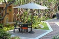 Rattan garden table and chairs, Dining garden chair outdoor in garden